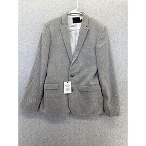 ASOS Men's Suit Jacket Light Gray Micro Check Size 38 Short Wool Blend